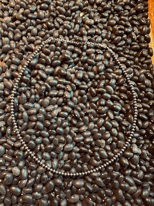 14 inch 3 mm sterling silver pearls - choker