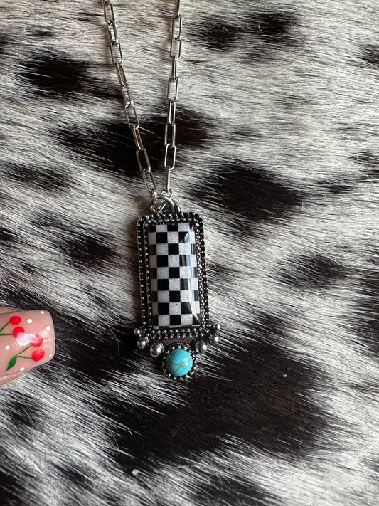 Checkered necklaces