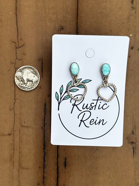 Turquoise heart earrings