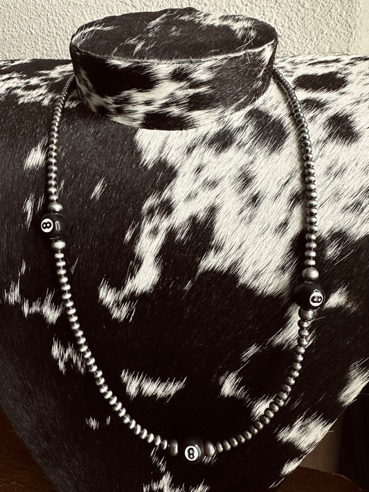 22” triple 8 ball necklace