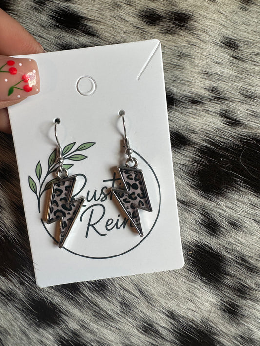 Cheetah lightning earrings