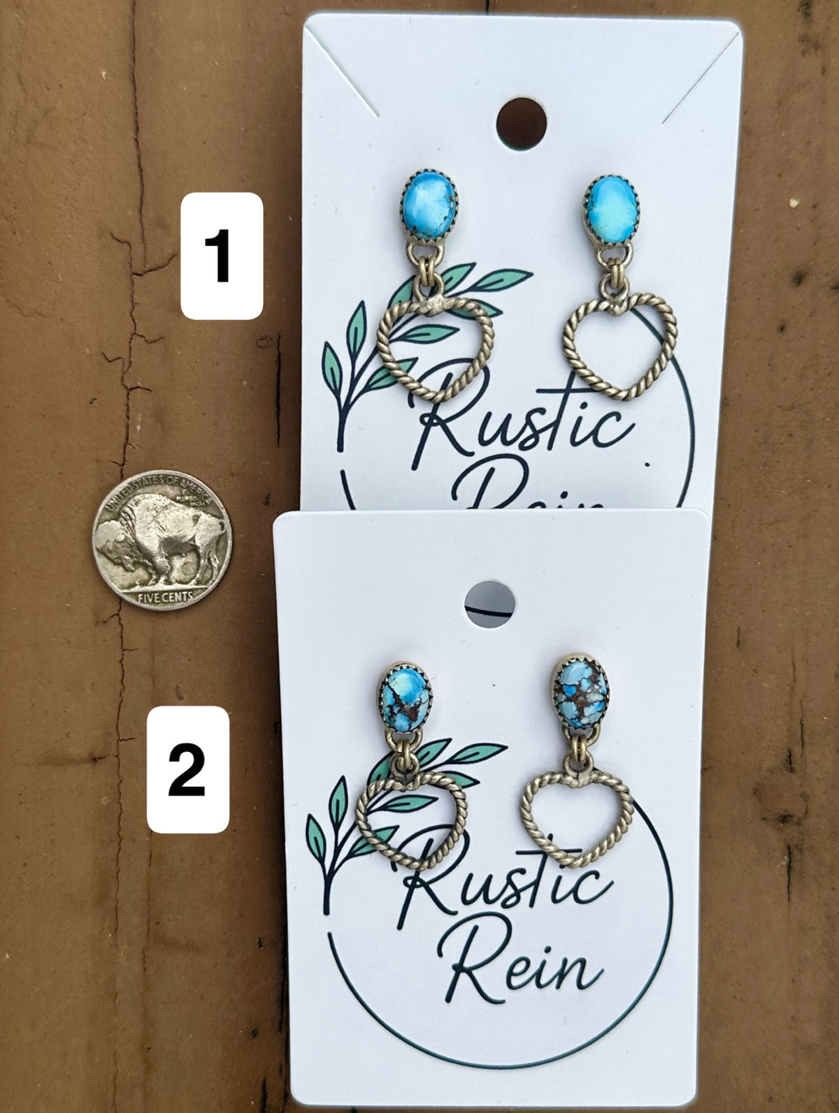 Golden hills heart earrings