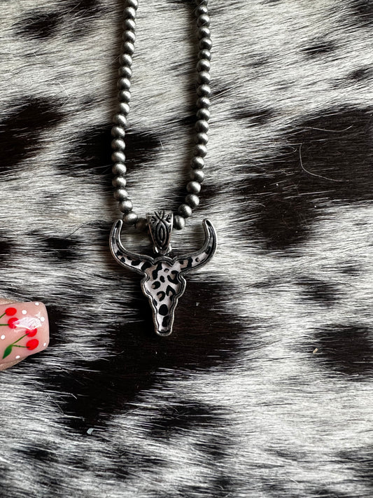 Cheetah bull necklace