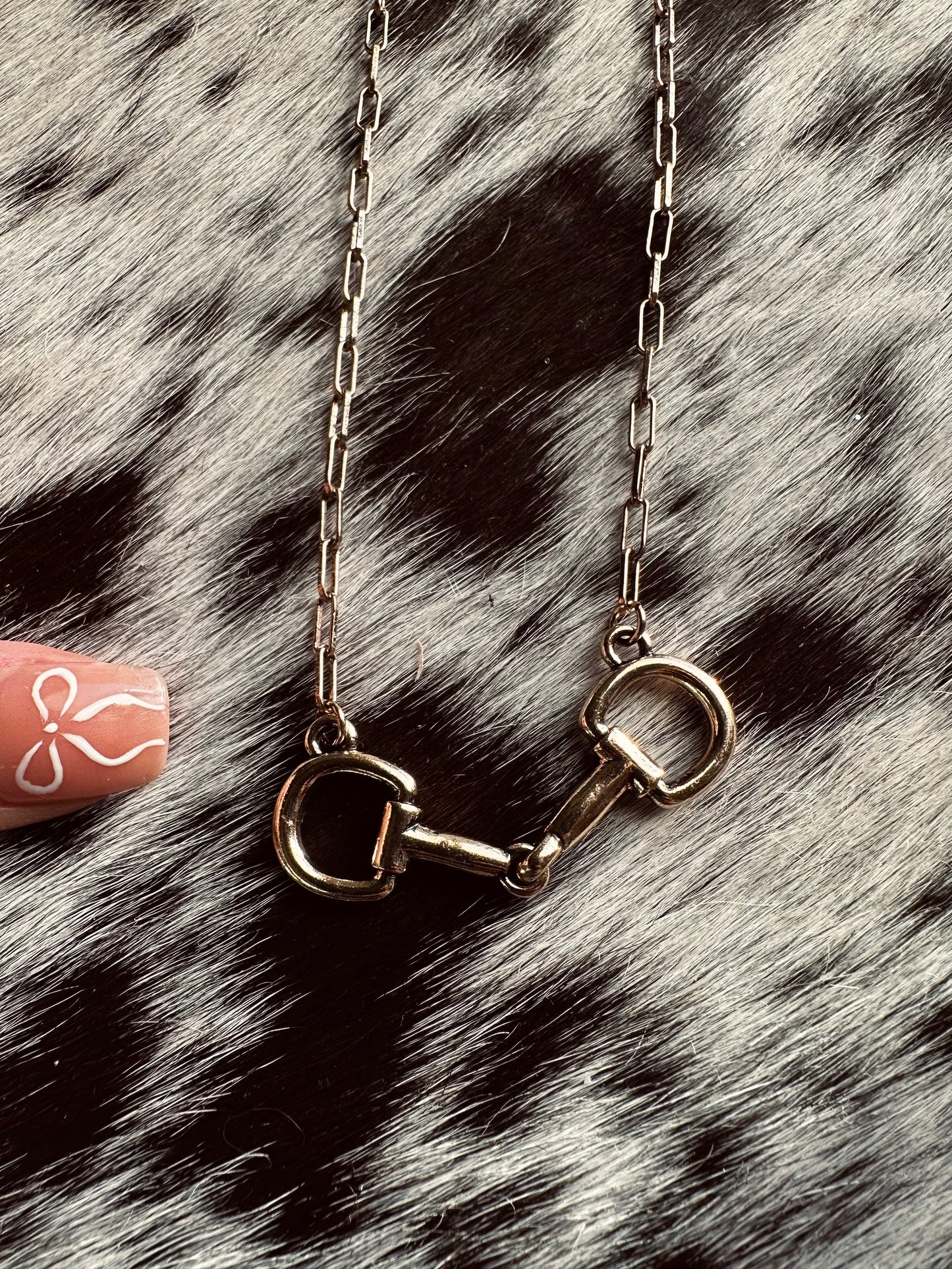 Gold color snaffle bit