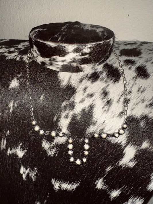 White longhorn necklace
