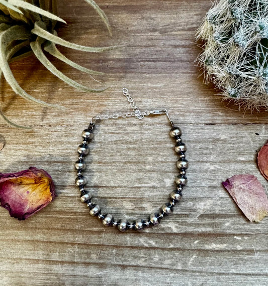 3mm & 6mm sterling silver bracelet