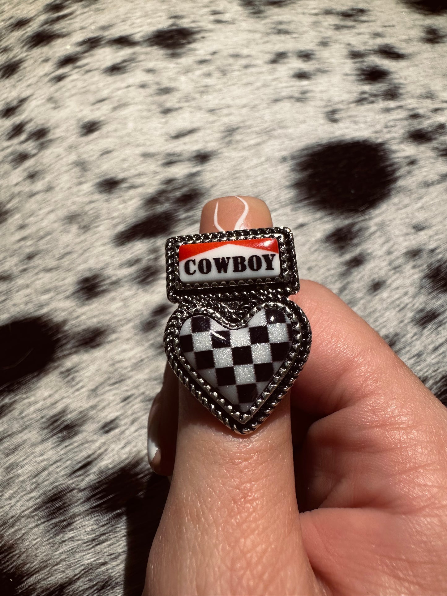 Adjustable Cowboy heart ring