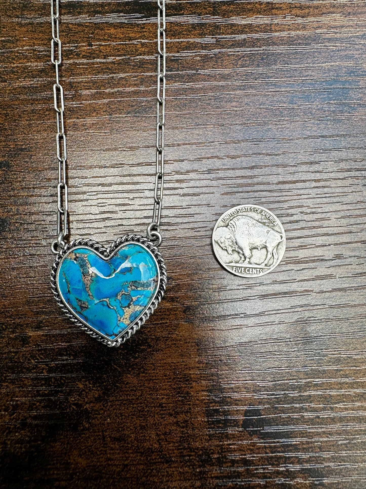 Blue heart necklace