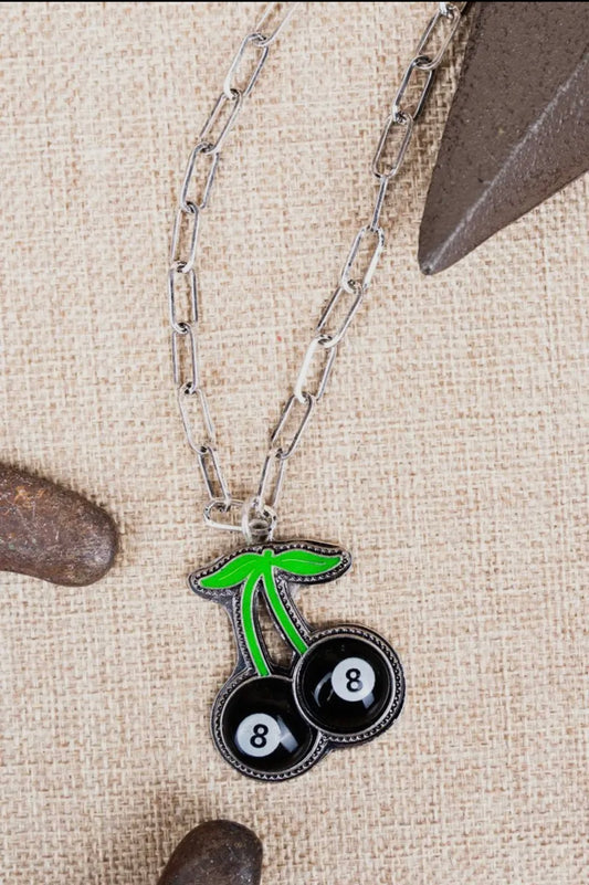 Cherry 8 ball necklace