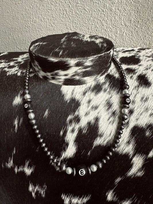 8 ball pearl necklace
