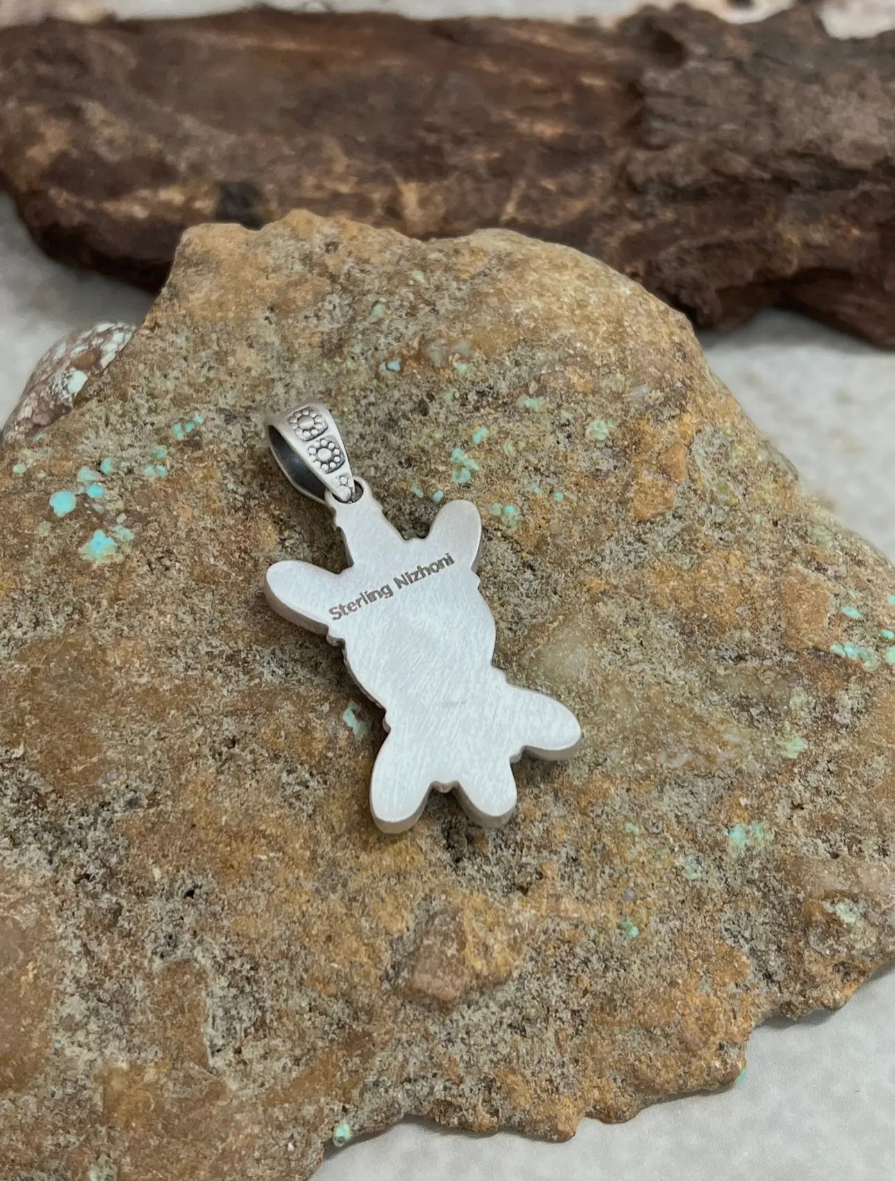 Handmade Sterling Silver, Kingman turquoise with Wild Horse Pendant