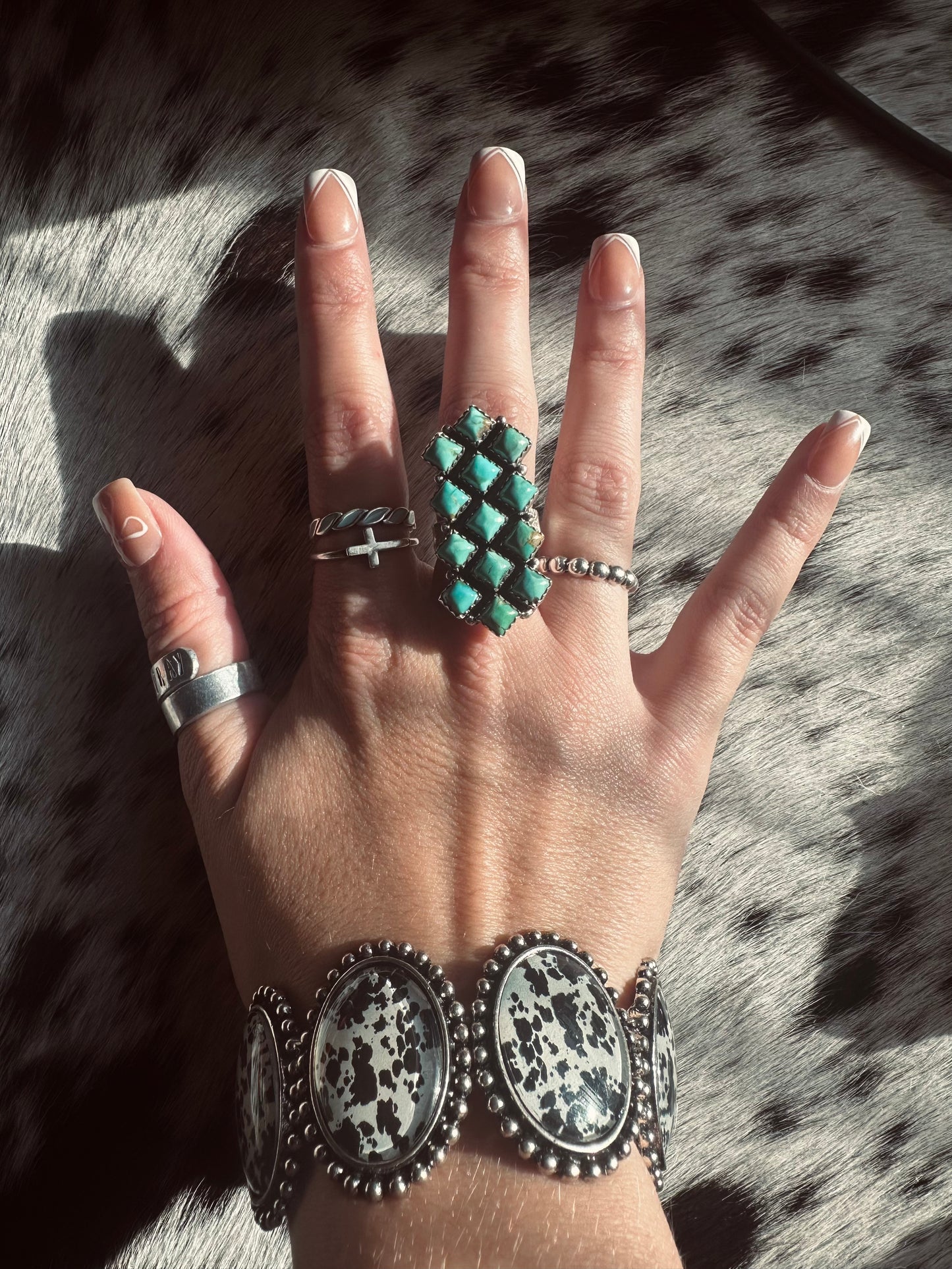 Cow print stretch bracelet