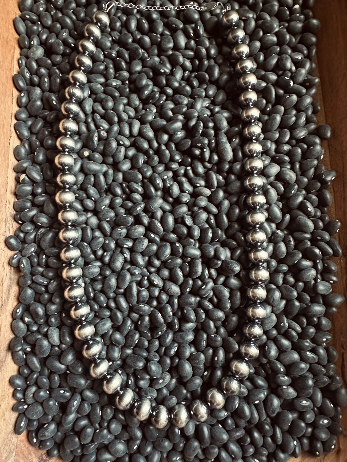 10mm 20” Sterling silver pearl necklace