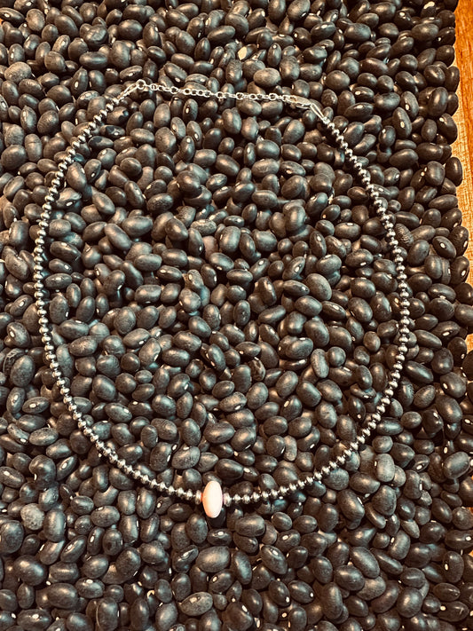 Pink conch sterling silver choker