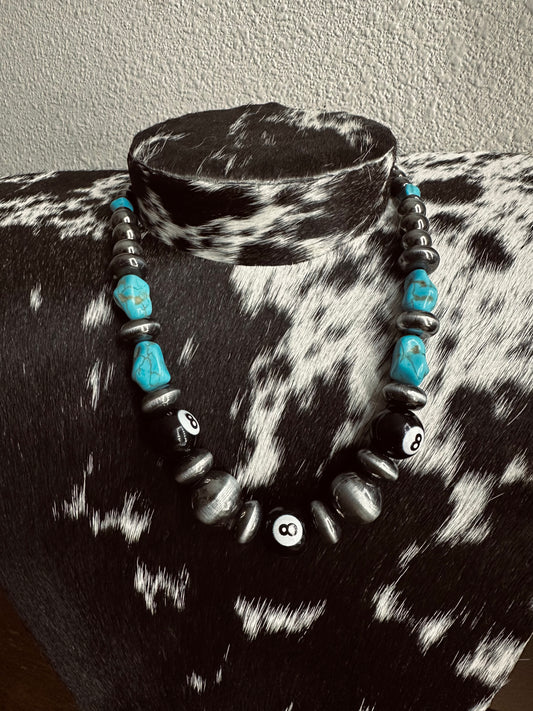 Large 8 ball pearl necklace
