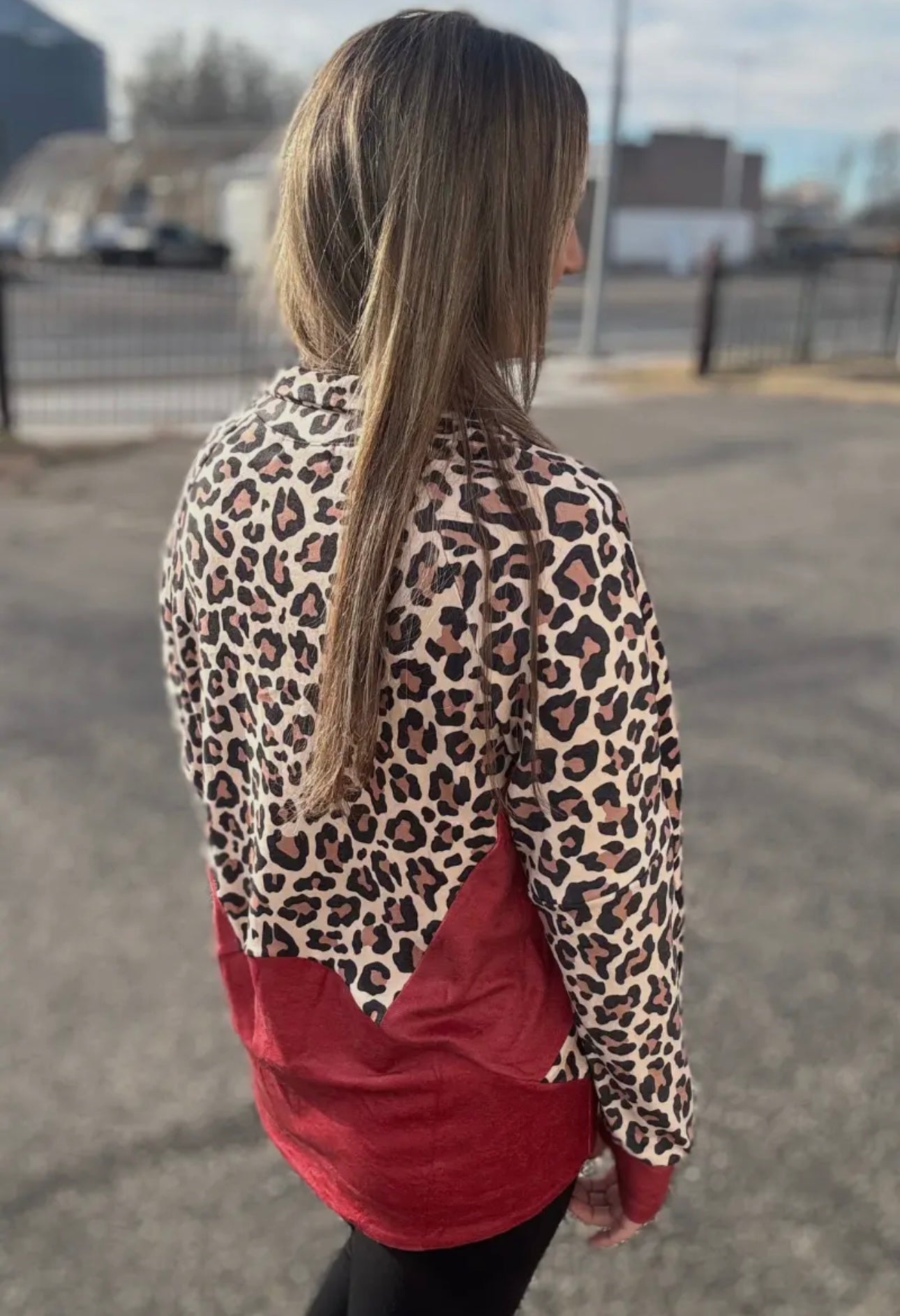 Cheetah quarter zip
