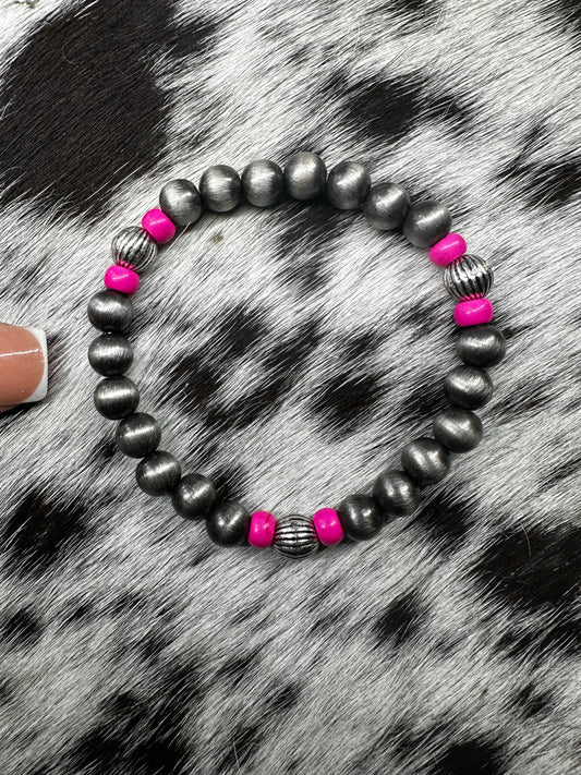Pink stretch bracelet