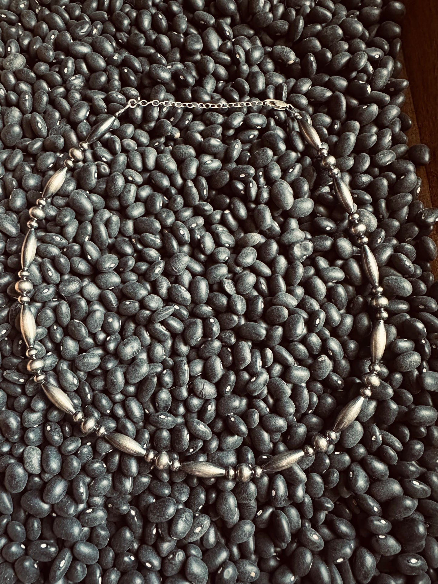 15 inch Torpedo Bead Necklace – Sterling Silver Pearls