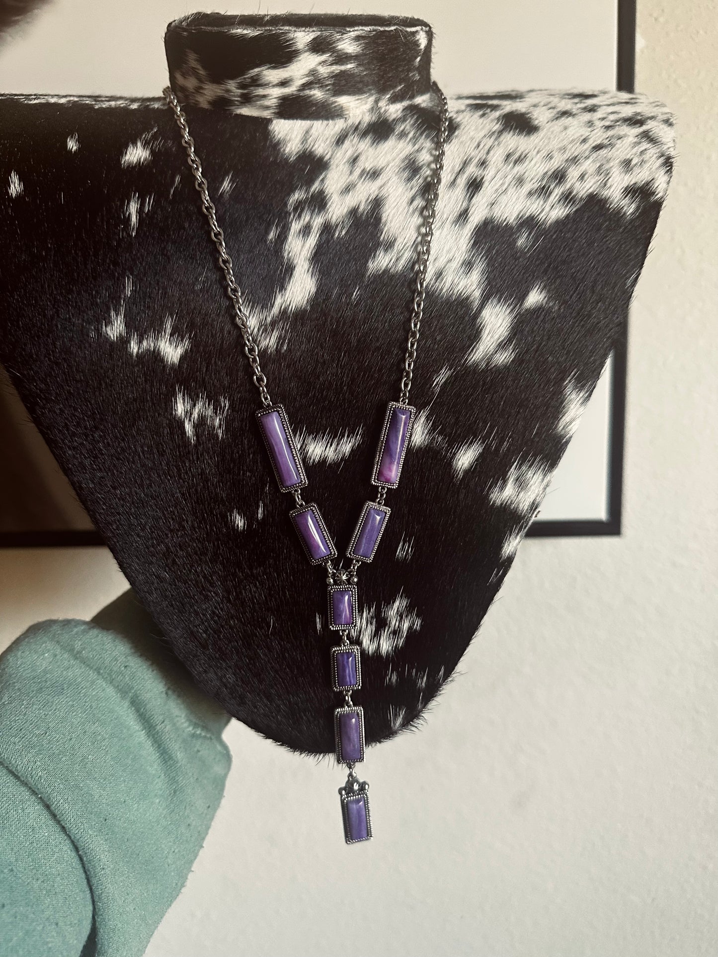 Purple lariat necklace