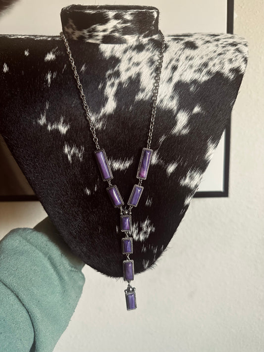 Purple lariat necklace