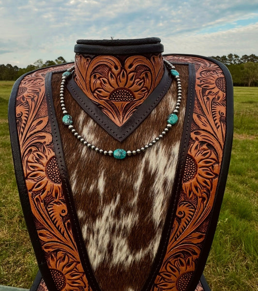 4mm 15” turquoise necklace