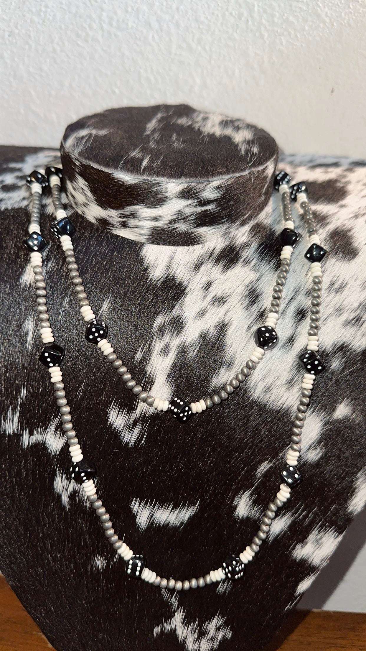 White dice necklace