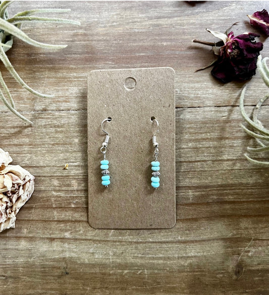 Turquoise magnesite dangle earrings