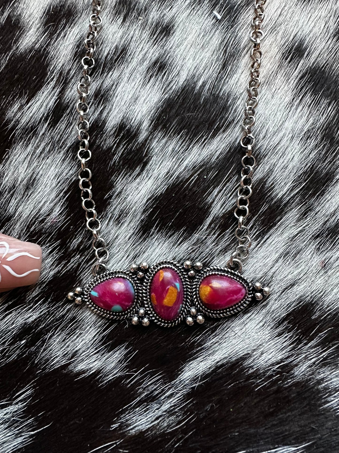 Pink chantry necklace