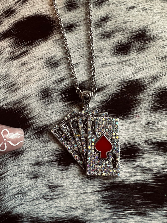 Bling card necklace