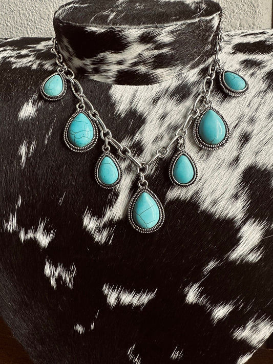 Tear drop charm necklace