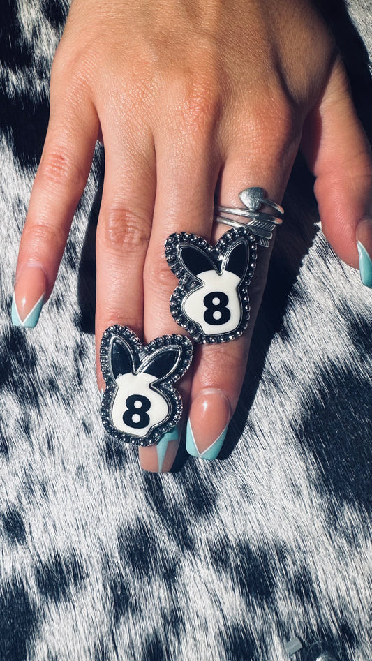 Playboy 8 ball earrings