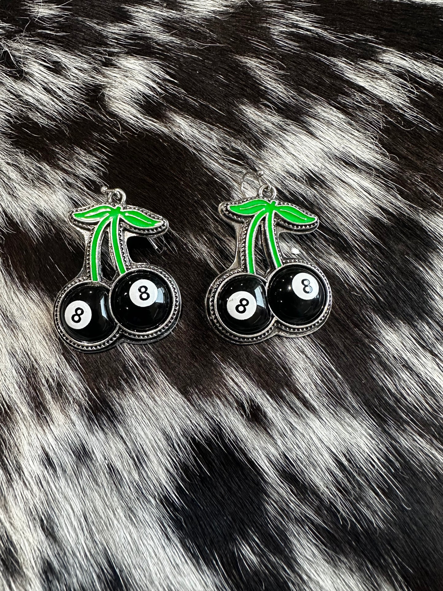 Cherry 8 ball earrings