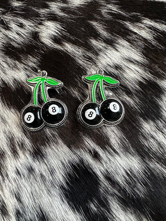Cherry 8 ball earrings