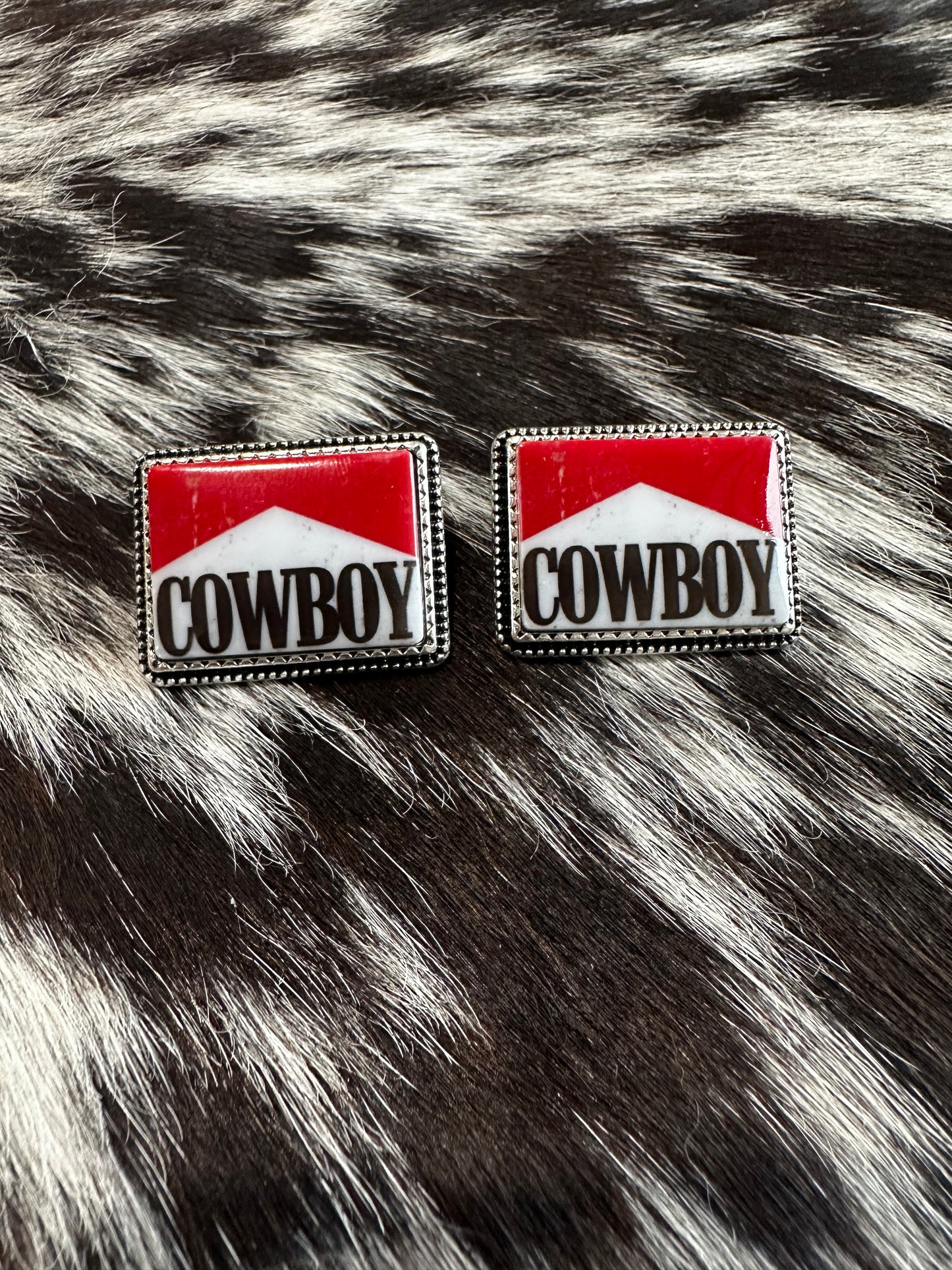 Vintage style cowboy earrings