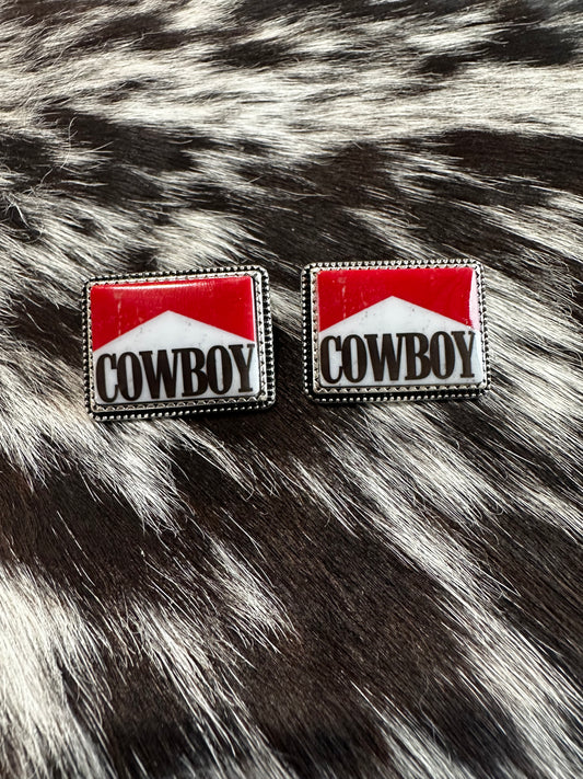 Vintage style cowboy earrings