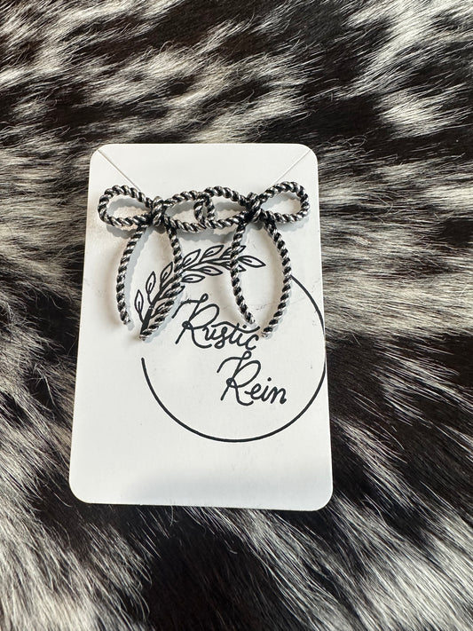 Rope bow tie earrings