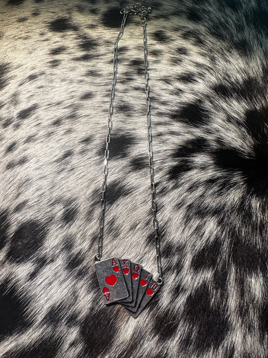 Heart cards necklace