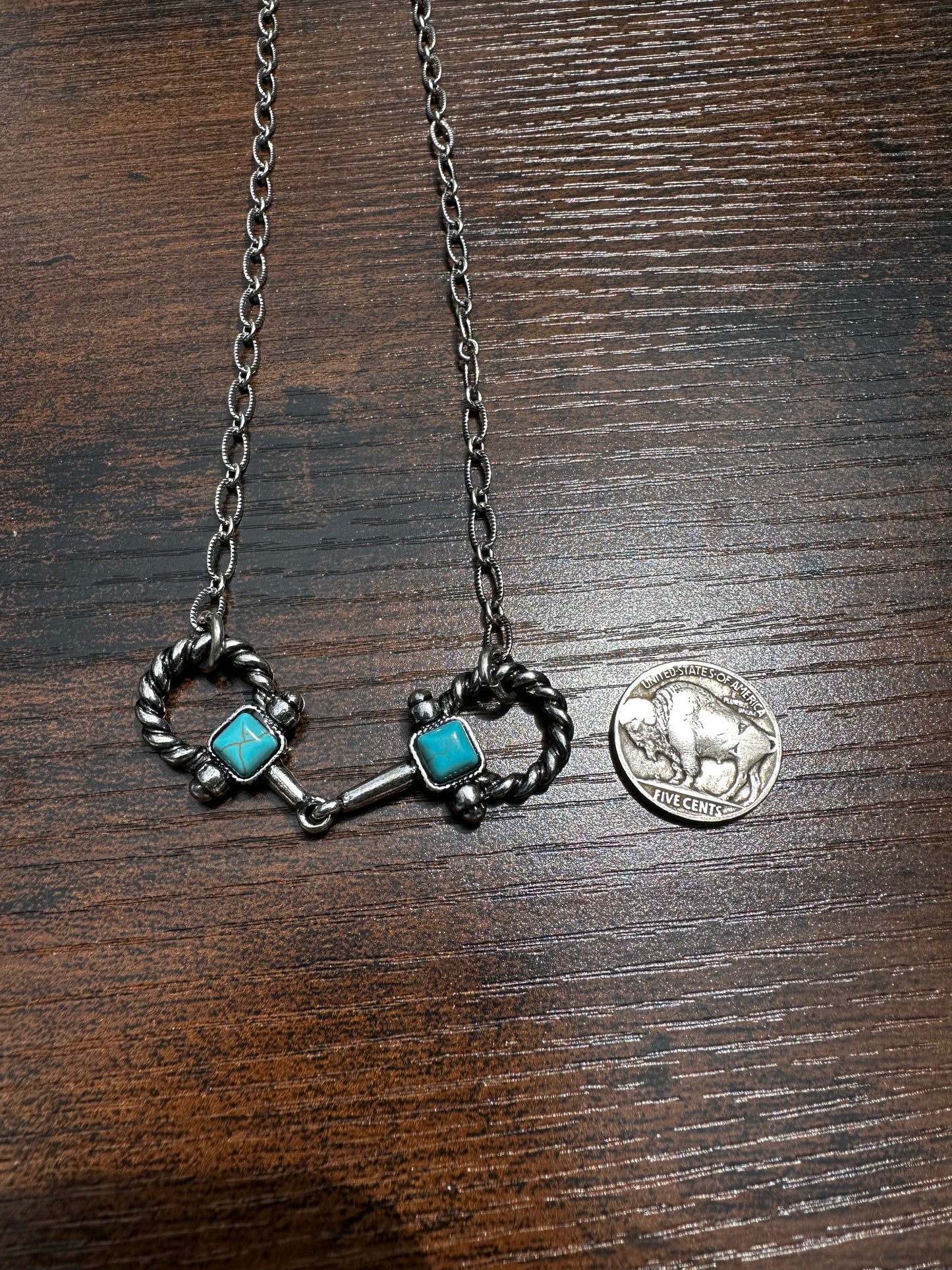 Turquoise bit necklace