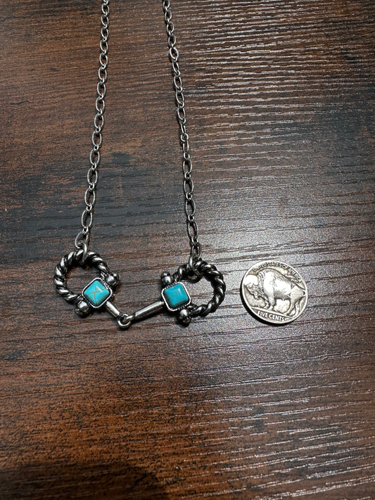 Turquoise bit necklace