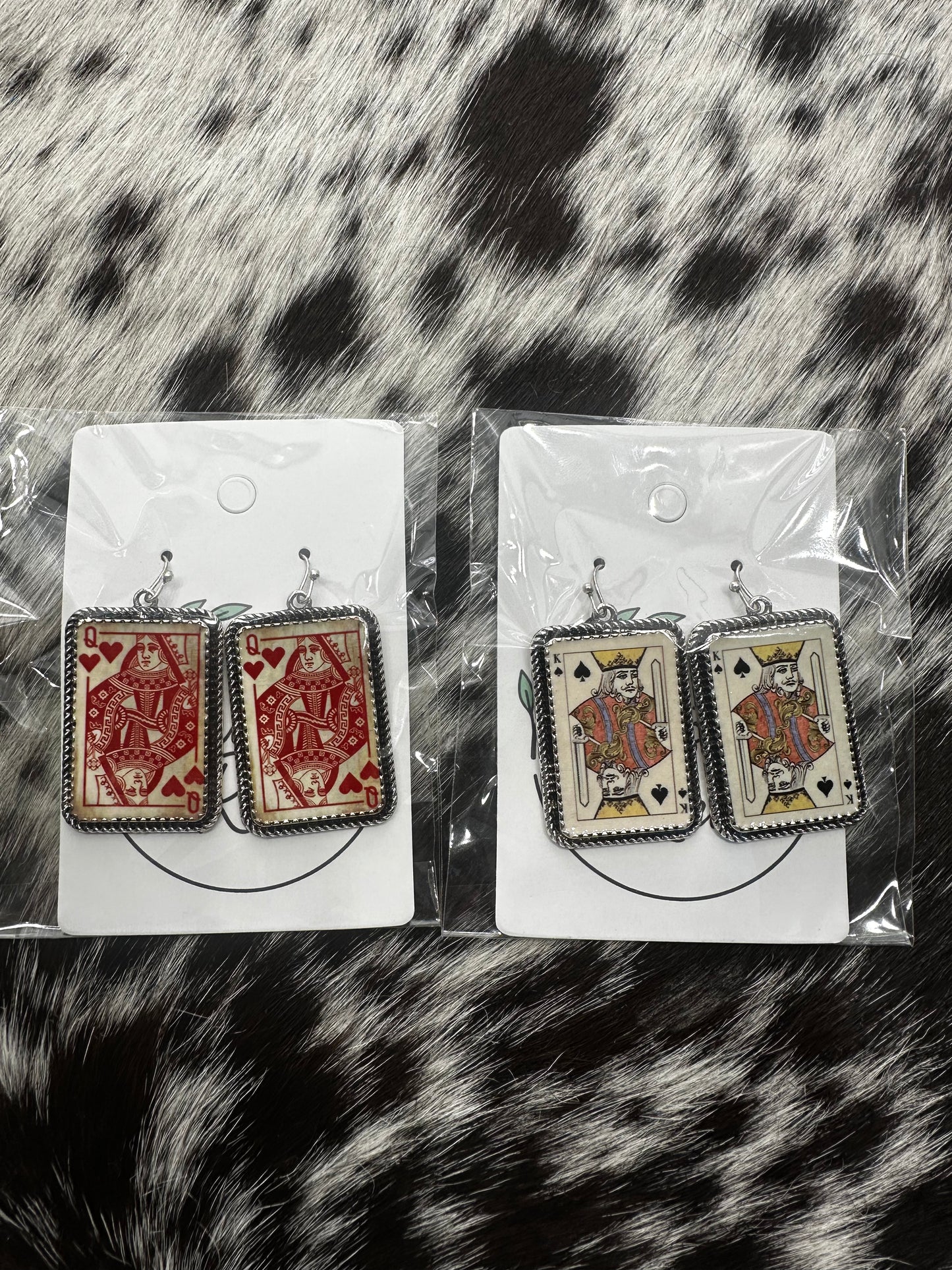 Vintage card earrings