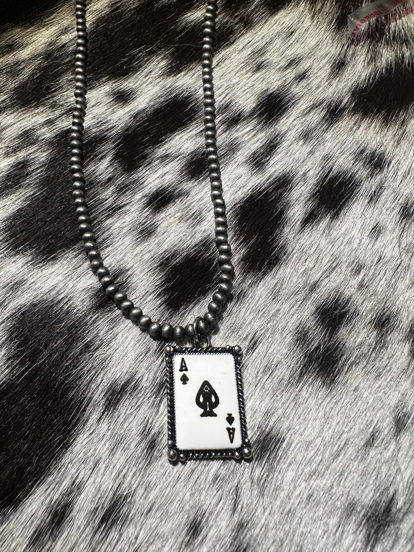 Vintage style Ace card necklace