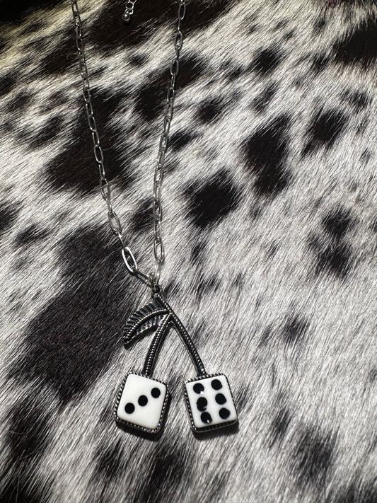 Cherry dice necklace