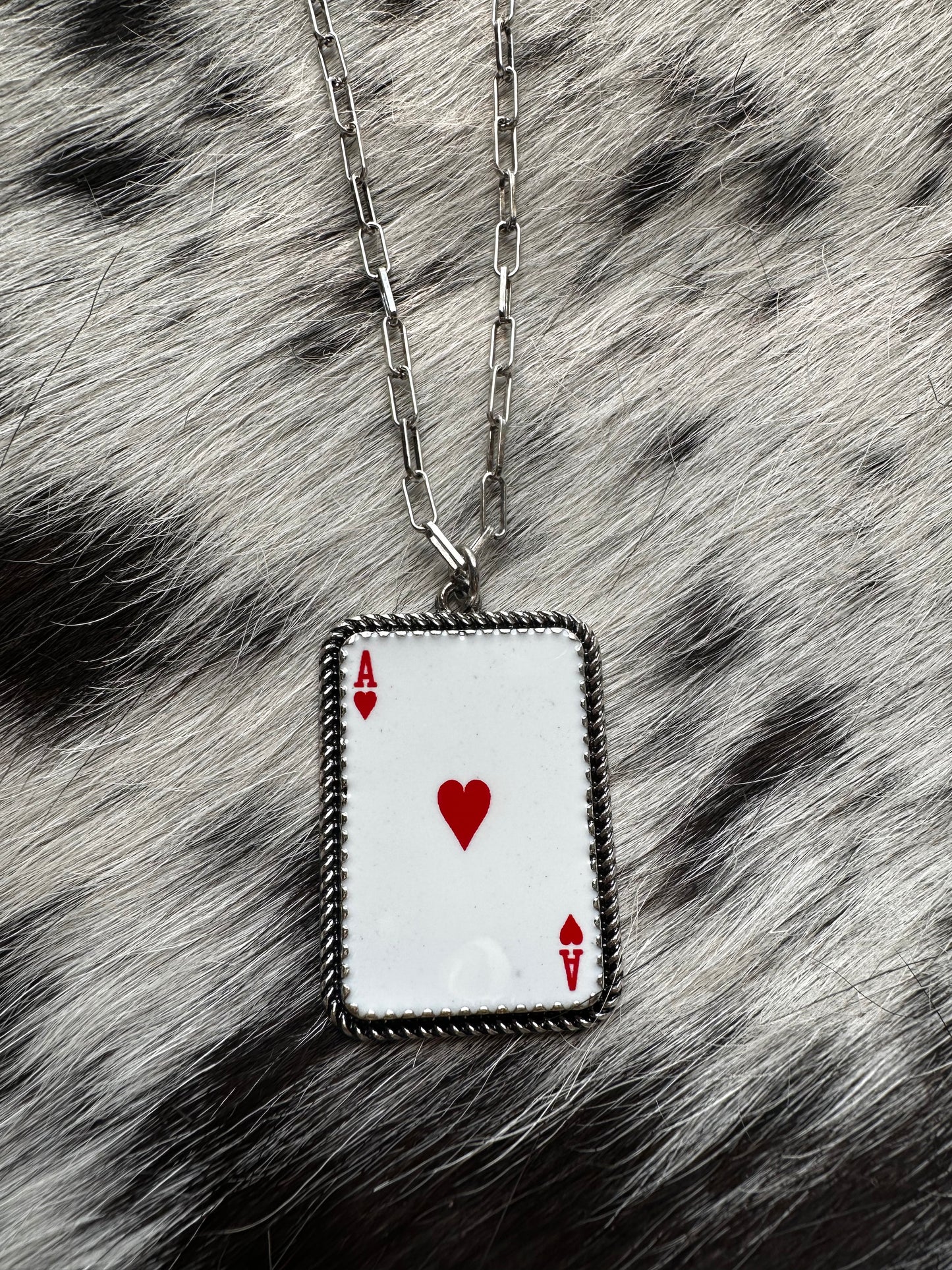 Ace of hearts necklace