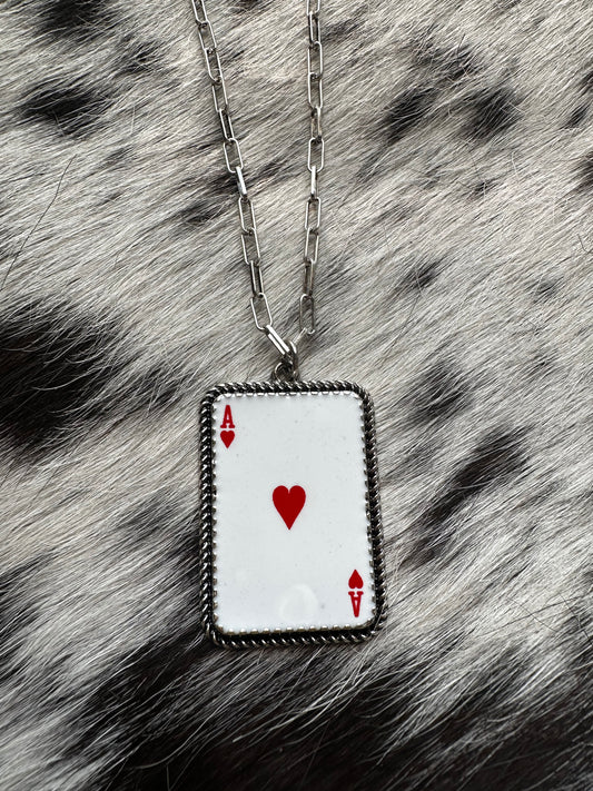 Ace of hearts necklace