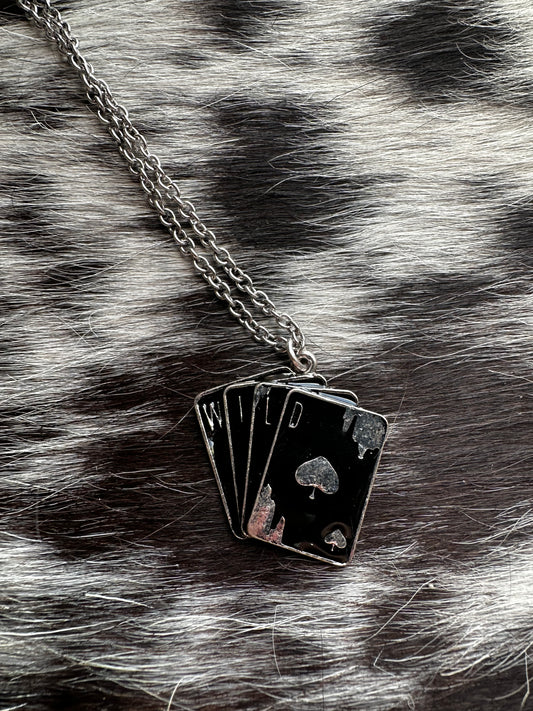 Blk spade wild necklace