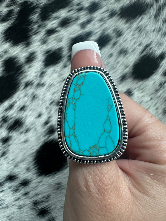 Adjustable turquoise ring