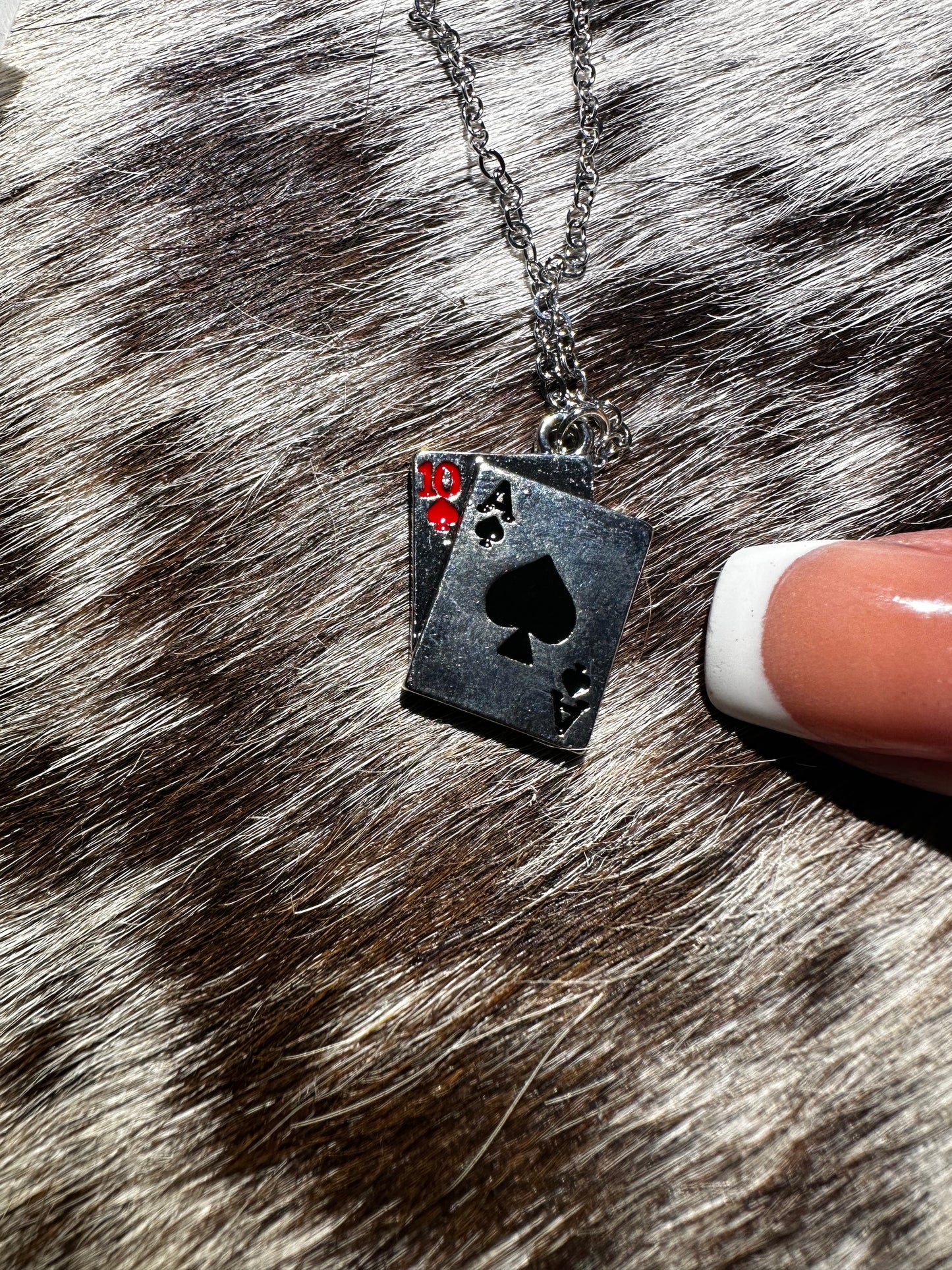 Double card necklace