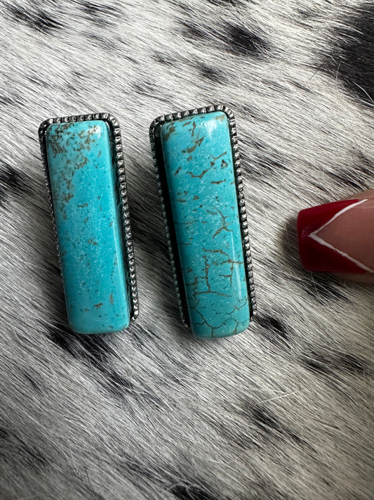Long turquoise earrings
