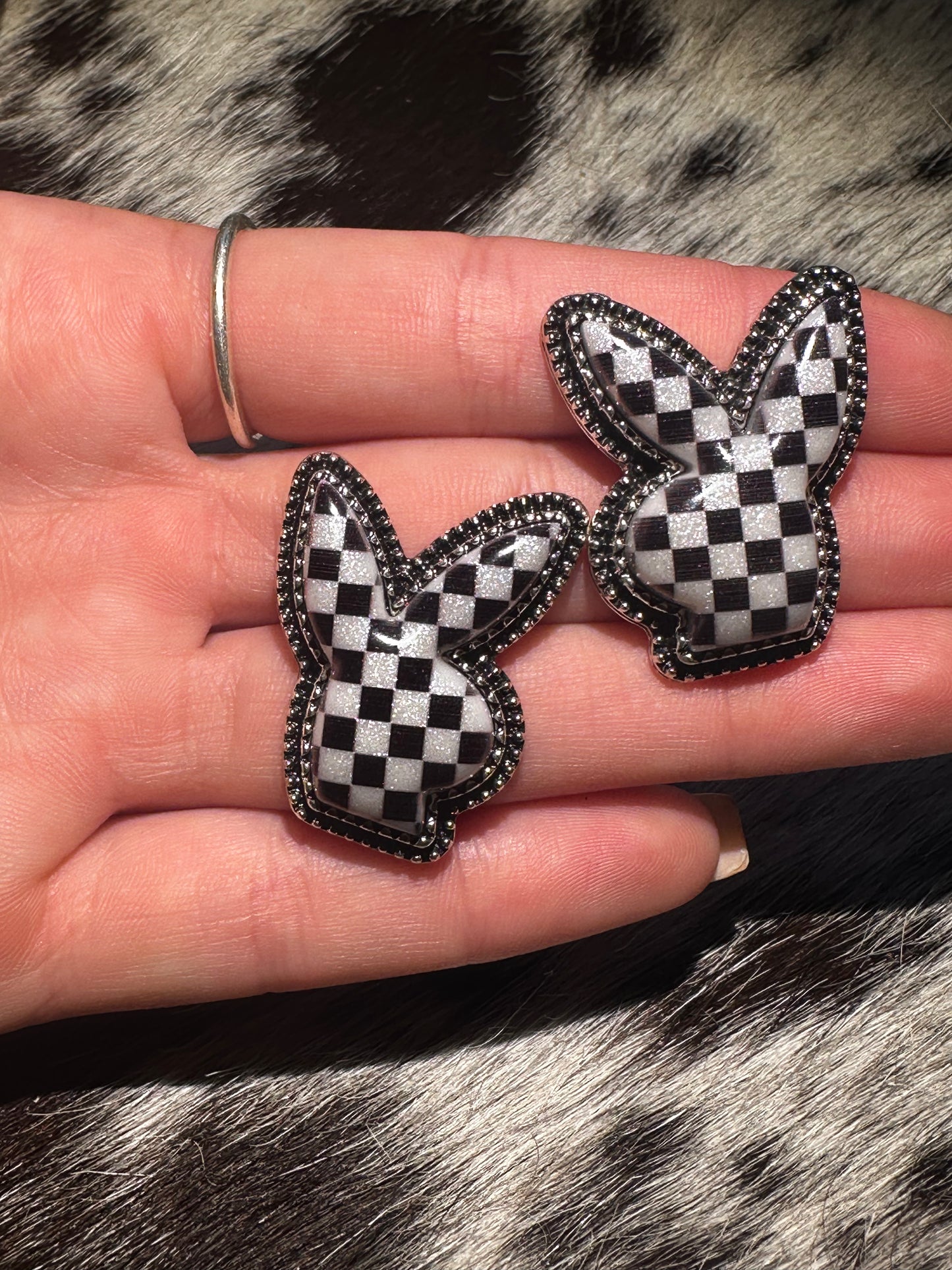 Playboy checkered earrings