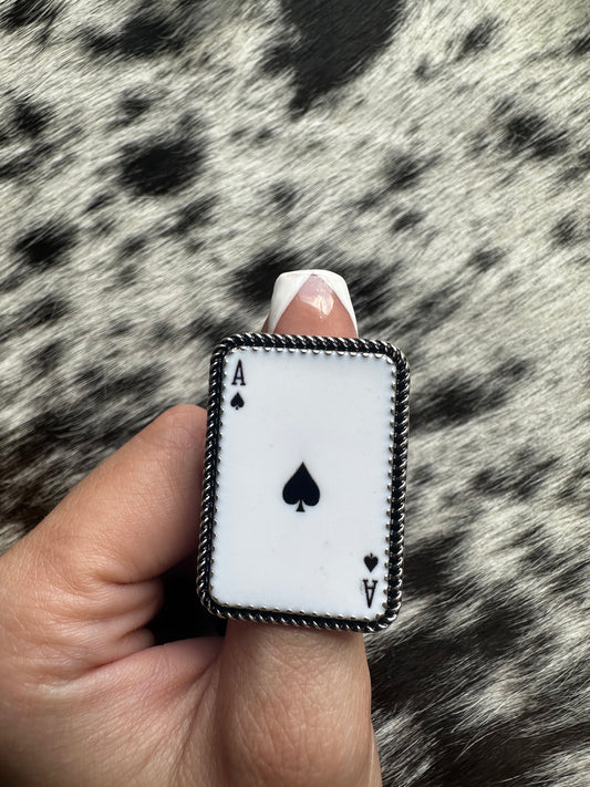 Adjustable spade ace ring